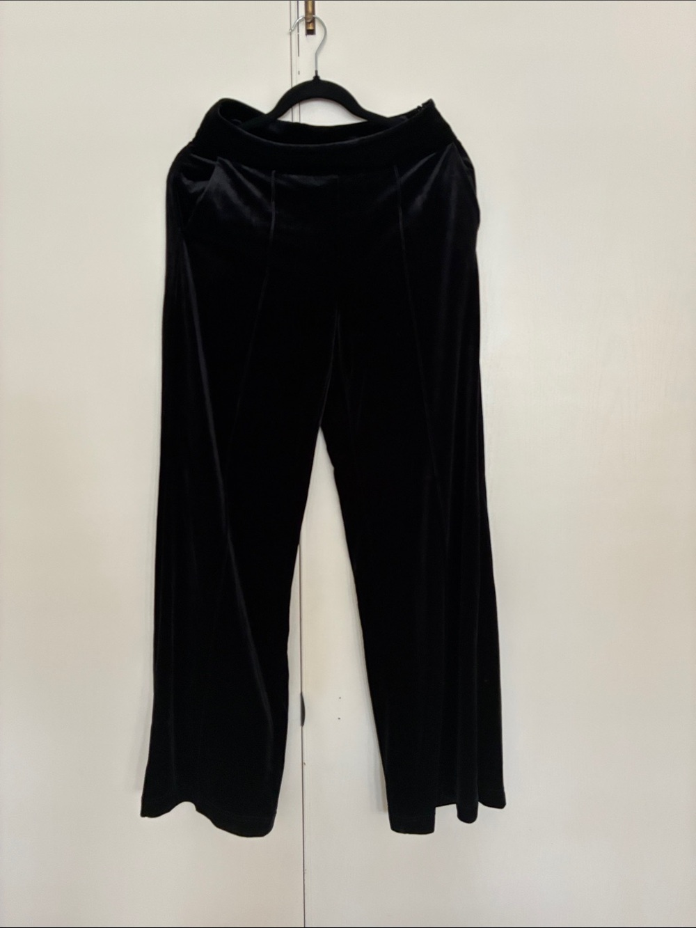 INC International Concepts Black Velvet Wide Leg Trousers